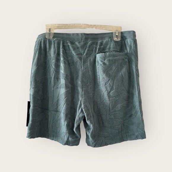 New Kenneth Cole French Terry Shorts Men Large Blue Petrol - No Hang Tags - Picture 2 of 3